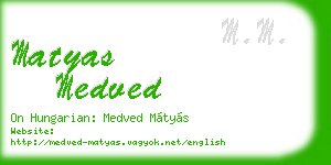 matyas medved business card