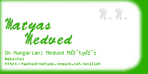 matyas medved business card